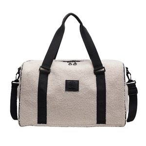 Trendy All-black Fluffy Handbag Thick Wear-resistant Webbing Metal Buckle Spacious Main Pocket Student Shoulder Large <b>Bag</b> - Product Image 4
