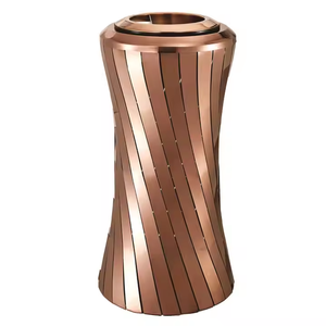 Đặc Biệt Hình Xoắn Ốc Duy Nhất Hai Lớp Mở Top Mà Không Cần Nắp Thép Không Gỉ Trang Trí Thùng Rác Cho Nhà & Ngoài Trời Sử Dụng - Product Image 4