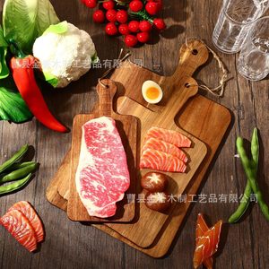 Acacia Wood Cutting Board Double Sided Steak Pizza <b>Tray</b> Irregular Shape Household Tableware Solid Color - Product Image 1