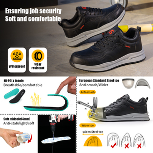 Calzado de Seguridad GUYISA Colección Casual, Estándar Europeo, Puntera de Acero, Parte Superior de Microfibra, Color NEGRO - Product Image 5