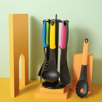 KINGWISE Ustensiles de cuisine en silicone, ensemble de 6 pièces, ustensiles de cuisine antiadhésifs avec boîte cadeau, compatibles lave-vaisselle et congélateur