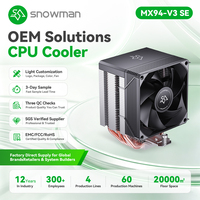 Refroidisseur de processeur efficace SNOWMAN avec 4 caloducs PWM 4Pin ventilateur conception en aluminium pour PC de jeu bureau Intel AMD Dissipation thermique