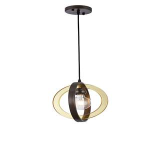 Lustre antique en bronze 40W E27 LED blanc chaud, luminaire suspendu industriel pour restaurant, abat-jour rond en verre - Product Image 1