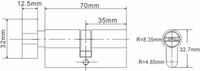 Mejor acabado de superficie Euro doble Anti-bumping broche pasadores hoyuelo computadora llave pin vaso barril bloqueo perfil cilindro