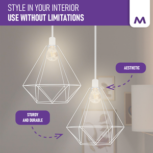 Pantalla colgante moderna para decoración del hogar. Carcasa de Metal de luz colgante de alambre de 35 cm para diseño geométrico de jaula de lámpara - Product Image 6