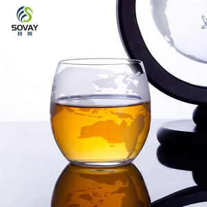 Ensemble de carafe sphérique pour whisky de 850 ml avec 2 verres à whisky sculptés, adapté pour le rhum, la tequila, la vodka, idéal pour les cadeaux - Product Image 6