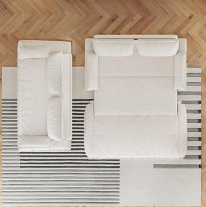 Canapé-lit convertible 3-en-1 moderne et pliable en velours, multifonctionnel, pour deux personnes - Product Image 5