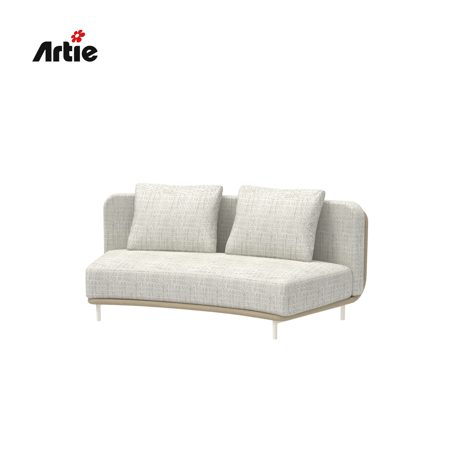 โซฟากลางโค้งสีขาว