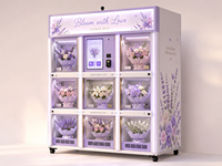 Distributeur Automatique Multifonctionnel de Fleurs à 10 Compartiments, Présentoir Floral Visible et Fraîcheur Optimale pour Hôpitaux