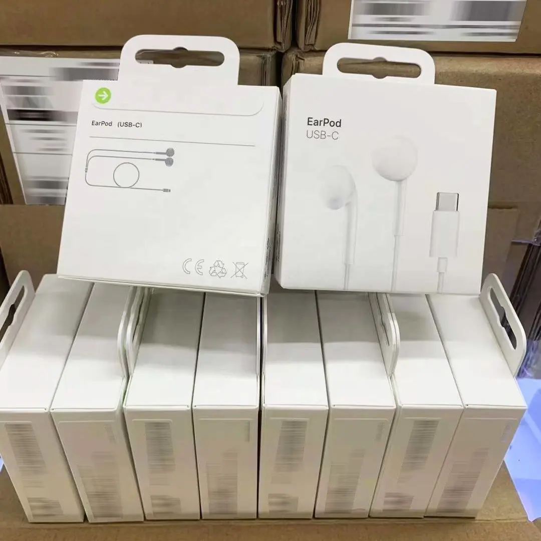 עבור iPhone USB מקורי USB USB אוזניות עבור iphone 15 פרו מקסימום 15 פלוס סוג c earbone x xs xr 7 8 בתוספת earbud קווית