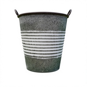 Maceta redonda de metal para jardín, maceta con revestimiento metálico, macetas decorativas de metal, macetas para exteriores, redondas. - Product Image 2