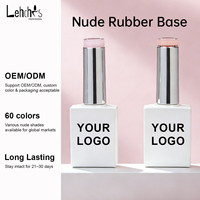 Lehchis 15ml Gel de Base Chrome UV LED Style Français Couleur Rose Nude Sans HEMA avec Résine Élastique et Base Caoutchouc