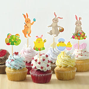 ของตกแต่งเค้กอีสเตอร์ รูปกระต่าย ดอกไม้ ไก่ ไข่ ของตกแต่งเค้กสำหรับงานปาร์ตี้อีสเตอร์ - Product Image 4