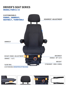 Sièges de conducteur universels semi-lourds pour camions, suspension mécanique, sièges de camion robustes, sièges de camion de transport lourd - Product Image 1