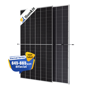 Módulo Fotovoltaico Bifacial de Doble Vidrio Sunkit SK-645-665N-66HD 645W-665W, Tipo N, Monocristalino PERC, Media Celda, 182mmx182mm - Product Image 1