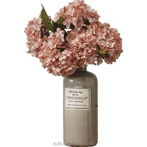 Fleurs d'hortensia artificielles en soie à tige unique pour décoration d'intérieur de qualité supérieure de mariage coloré de 34cm