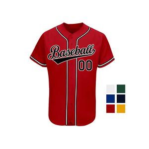 Vente en gros Sublimation complète T-shirt vierge à col en V et rayures de baseball vintage Maillot de baseball pour hommes - Product Image 4