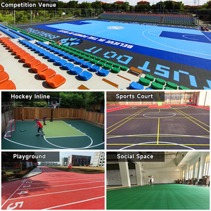 Lantai Plastik Berkualitas Tinggi Anti Selip untuk Roller Skating Luar Ruangan dan Dalam Ruangan, Sistem Interlocking dengan Peredam Guncangan - Product Image 2