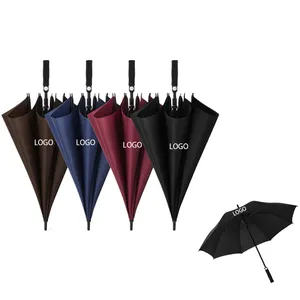 आउटडोर के लिए प्रोमोशनल ब्रांडेड विंड प्रूफ कस्टम लोगो रंगीन सस्ते पोंजी स्वचालित सीधे बड़े गोल्फ छाते छाते