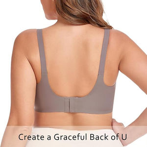 Soutiens-gorge de maternité <span class=keywords><strong>sans</strong></span> couture pour la <span class=keywords><strong>grossesse</strong></span> et l'allaitement - Bralette <span class=keywords><strong>sans</strong></span> armatures à fermeture frontale, motif uni, tricot lisse - Product Image 4