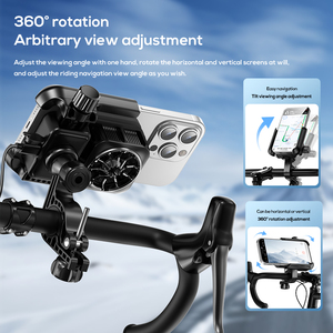 Support de téléphone rotatif à 360 degrés, antichoc, étanche, en acier inoxydable + ABS, avec ventilateur de refroidissement pour Motowolf, <span class=keywords><strong>LFLF</strong></span> GW06 2025, dernier modèle - Product Image 5