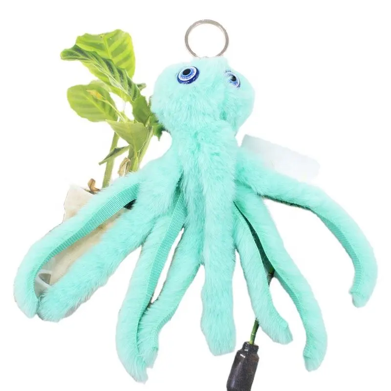 14cm Wholesale Small Decoration Marine Life Stuffed Plush Toys OEM/ODM Bag Pendant Gift Simulation Octopus Plush Keychain