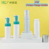 Bouteille en plastique PET pour mousse, vide, ronde, 100 ml/120 ml/150 ml/200 ml/250 ml, pour nettoyant visage, avec pompe à pression pour mousse