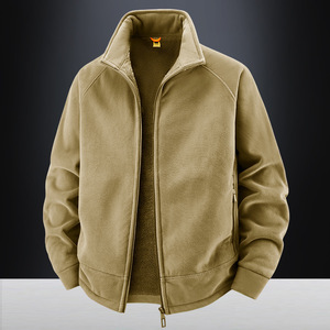 Giacca in pile da uomo autunno inverno 2025, nuova, antivento, spessa 180g, in poliestere, con collo alto, cerniera e maniche lunghe, casual sportiva, vestibilità ampia - Product Image 2