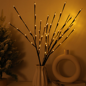 Đèn <span class=keywords><strong>LED</strong></span> hình cành liễu Ánh sáng trắng ấm Hoạt động bằng pin Điều khiển từ xa Trang trí Giáng sinh trong nhà Thiết kế kim loại cây bạch dương - Product Image 5
