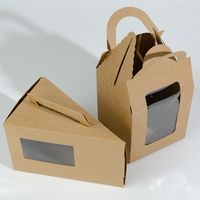 Vente en gros Boîte d'emballage de gâteau au chocolat en papier kraft avec fenêtre transparente mini cheesecakes pour pâtisserie macarone
