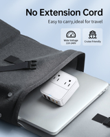 Adaptador de Carga Rápida PD de 20W 30W con Enchufe Europeo a Americano, con Puertos USB 2C2A, Salida de 5V/3A para Laptop y Teléfono Móvil