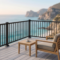 Système de balustrade de balcon moderne en aluminium, main courante de sécurité thermolaquée, garde-corps extérieur pour maison et villa, taille personnalisée