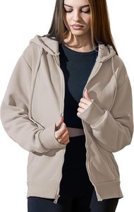 Sudadera con Capucha Extra Grande para Mujer, de Felpa Suave, Mezcla de Algodón, Cálida, con Cierre Completo, para Snowboard - Product Image 4