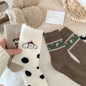 <span class=keywords><strong>Chaussettes</strong></span> en coton à motifs d'animaux de dessin animé, drôles, avec motif de <span class=keywords><strong>petit</strong></span> <span class=keywords><strong>chien</strong></span>, <span class=keywords><strong>pour</strong></span> femmes et filles, <span class=keywords><strong>chaussettes</strong></span> chaudes - Product Image 2