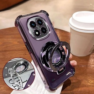 Phone <strong>Case</strong> <strong>For</strong> Xiaomi Redmi <strong>Note</strong> 14 15 Pro Plus 15 15C 14C 14S 4G 5G Magnetic Holder Stand Plating <strong>Soft</strong> Clear Shockproof Cover - Product Image 2