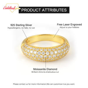 Bague personnalisée Goldleaf en argent S925 plaqué or jaune, moissanite ronde 1 mm 2 mm 3 mm D VVS - Product Image 2