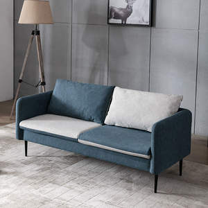 Sofá de 2 Plazas de Diseño Moderno y Minimalista con Bloques de Color, Sofá Seccional Pequeño para Sala de Estar con Comodidad Exquisita - Product Image 1