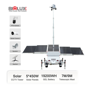 Tour de sécurité mobile alimentée au diesel et à l'énergie solaire avec caméras PTZ doubles 4G sans fil 4K 8MP en acier inoxydable, <span class=keywords><strong>vision</strong></span> nocturne et zoom 30X - Product Image 1