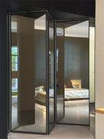 Système de cloison pliante en verre trempé sur mesure, étanche, pour intérieur, OEM ODM, pour salle de bain, entrée, hôtel, complexe hôtelier