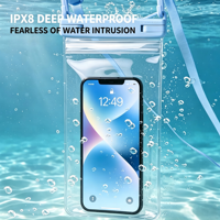 Nouveauté : Pochette étanche pour téléphone de 8 pouces, sac étanche transparent en PVC avec fermeture à pression et cordon réglable pour la plage, la natation et le surf