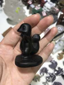 Commercio all'ingrosso guarigione naturale pietra di cristallo intaglio ossidiana nera personaggio dei cartoni animati sculture animali sculture pokeman <span class=keywords><strong>pikachu</strong></span> - Product Image 4