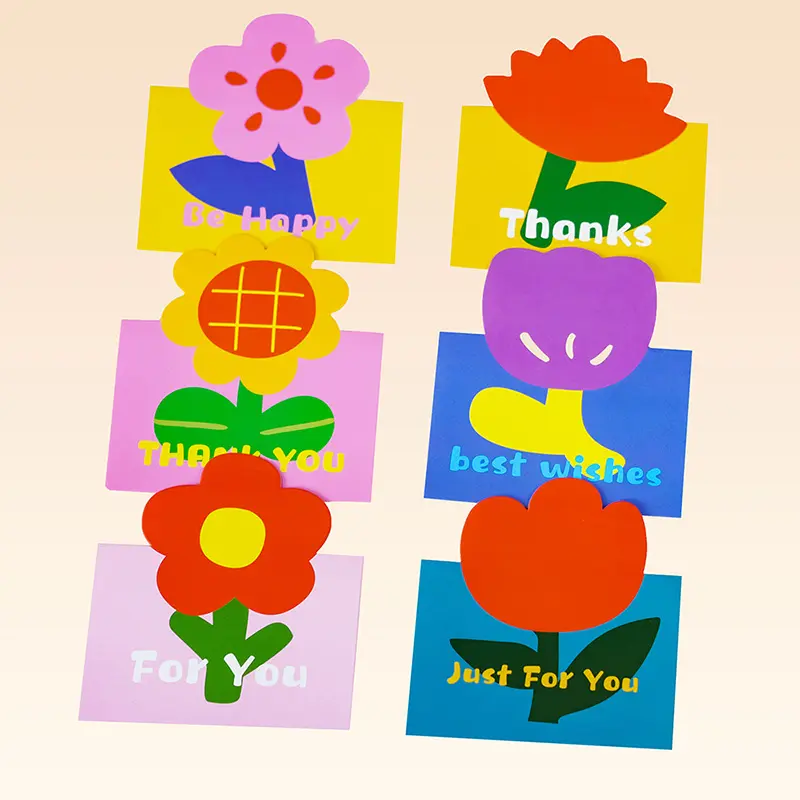 봉투 오프셋 인쇄 된 맞춤형 귀여운 인쇄 '해피 어머니의 날' 엄마 인사말 카드에 대한 '감사합니다' 용지