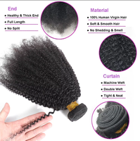 Натуральные кудрявые волосы Afro Kinky, 100% необработанные бразильские девственные волосы, кудрявая прическа 4B 4C для женщин
