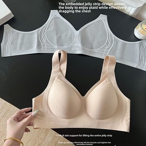Venta al por mayor directa de fábrica: Sujetador deportivo inalámbrico sin costuras, copas fijas, tela de gel, talla grande, ajustable, transpirable, cobertura completa del busto. - Product Image 4