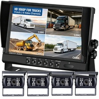 Système de caméra de recul AHD Full HD 9 pouces Fatory, résistant aux basses températures, 1080P, 4 canaux, étanche, pour camion, voiture, bus, avec moniteur DVR Quad, garantie 1 an