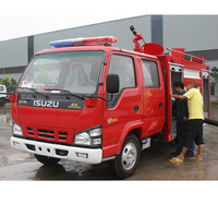 डबल केबिन 1800L Isuzu फोम निविदा आग ट्रक