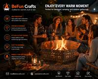 Fabricant de foyers extérieurs en métal sur mesure, foyer extérieur hexagonal de 70 cm, anneau de feu en acier découpé au laser, OEM ODM pour le camping