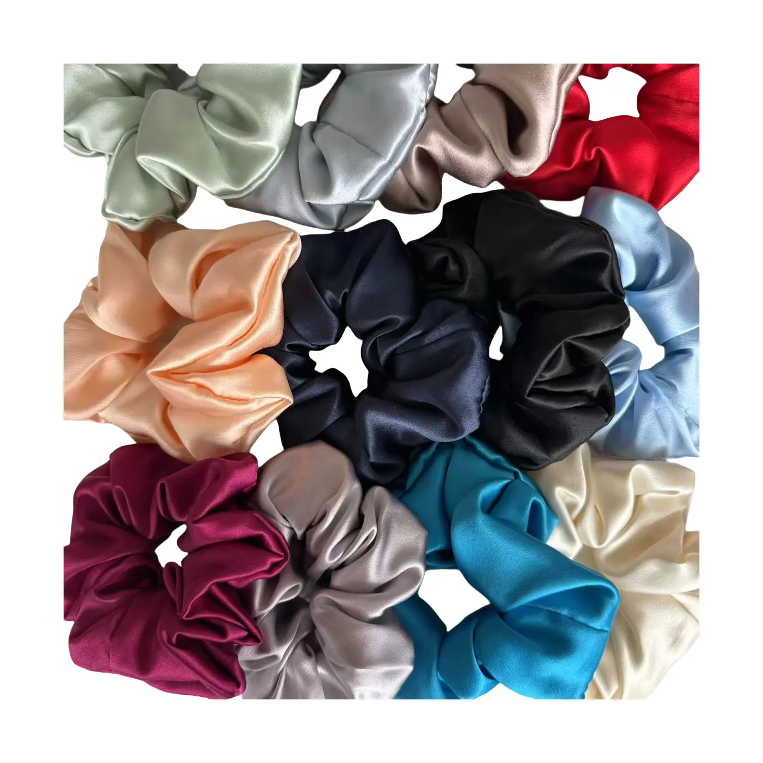 ผ้าไหม Scrunchies สําหรับผม 100% ผ้าไหมหม่อนบริสุทธิ์ 30 Momme Scrunchies ยืดหยุ่นผ้าไหม Scrunchies ผมผม