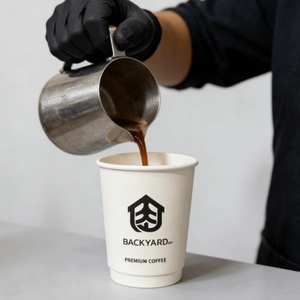 Gobelet à café jetable en papier écologique de 10 oz, à double paroi isolée, résistant à la chaleur, avec logo personnalisé imprimé, pour les cafés à emporter - Product Image 1