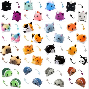 Custom carino reversibile Flip gatti peluche peluche peluche animale morbido per i bambini regalo di natale come compagno di umore PP cotone ripieno - Product Image 6